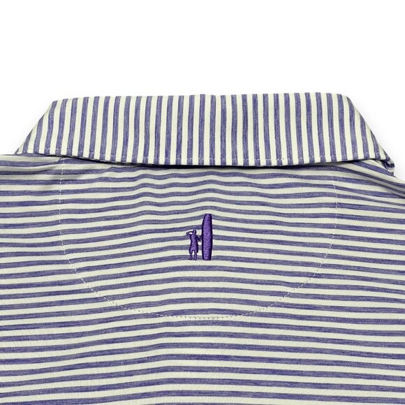 Johnnie-O Men's Featherweight Performance Polo Purple Striped Pattern Medium - Picture 4 of 5